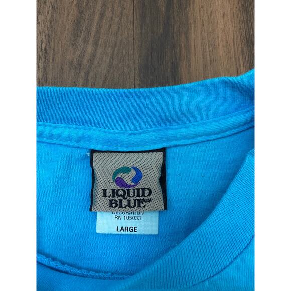 VTG 90s Liquid Blue Ben & Jerry's Euphoria Woody Jackson all-over print tee L - Picture 5 of 6